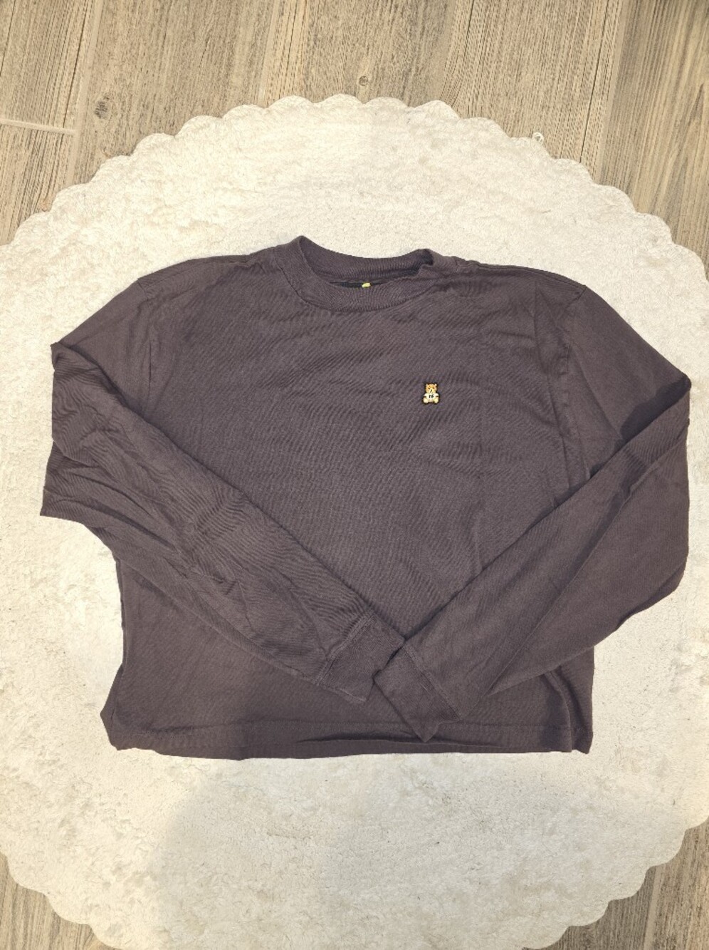 Teddy Fresh Chocolate Brown Crewneck Sweatshirt with Small Bear Patch